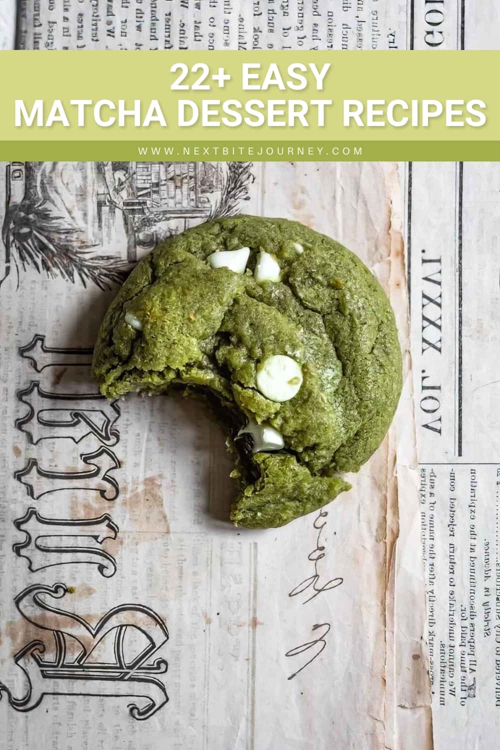 Brown Butter Matcha White Chocolate Cookies