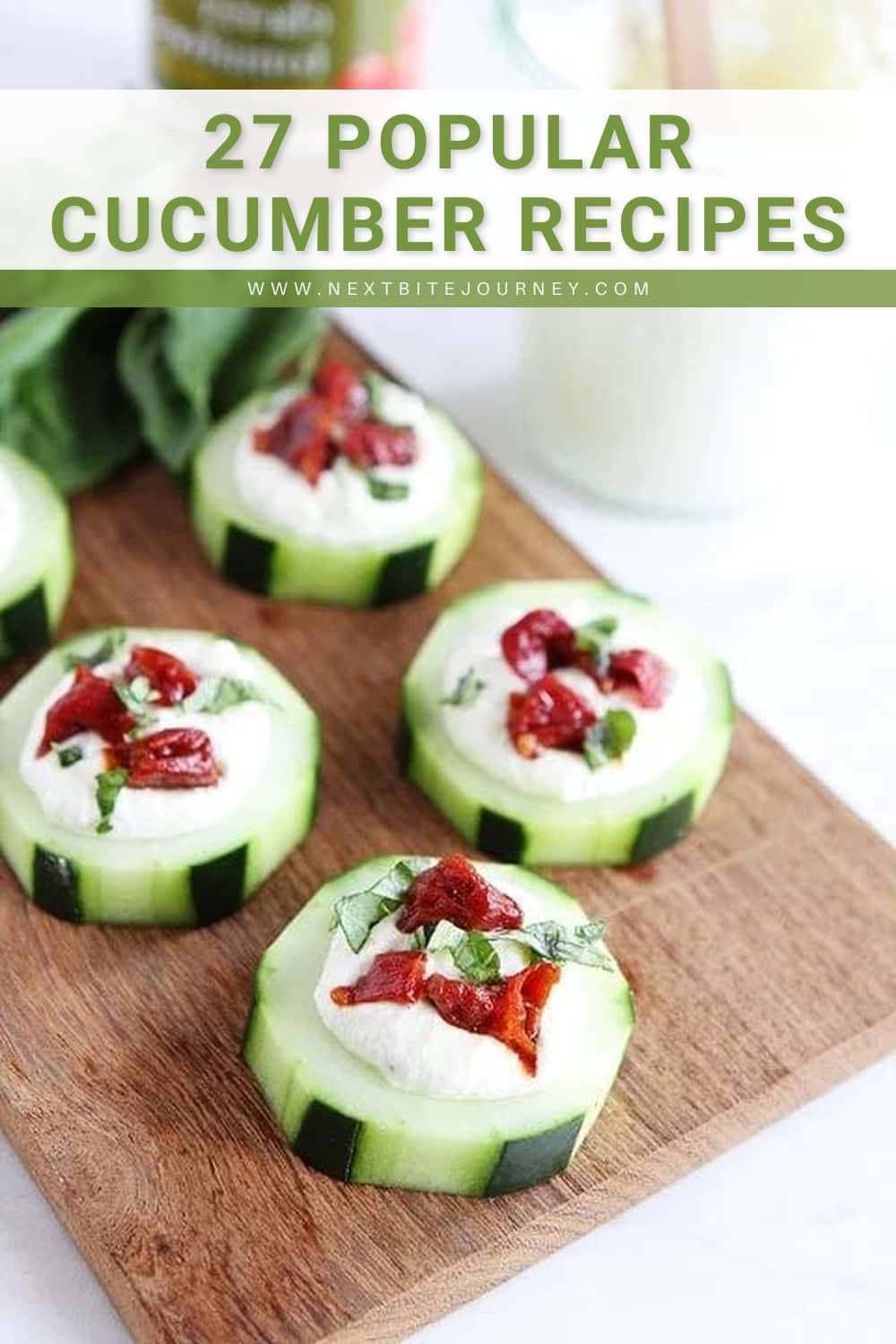 Festive Cucumber Canapes With Whipped Feta, Sun-Dried Tomato, and Basil