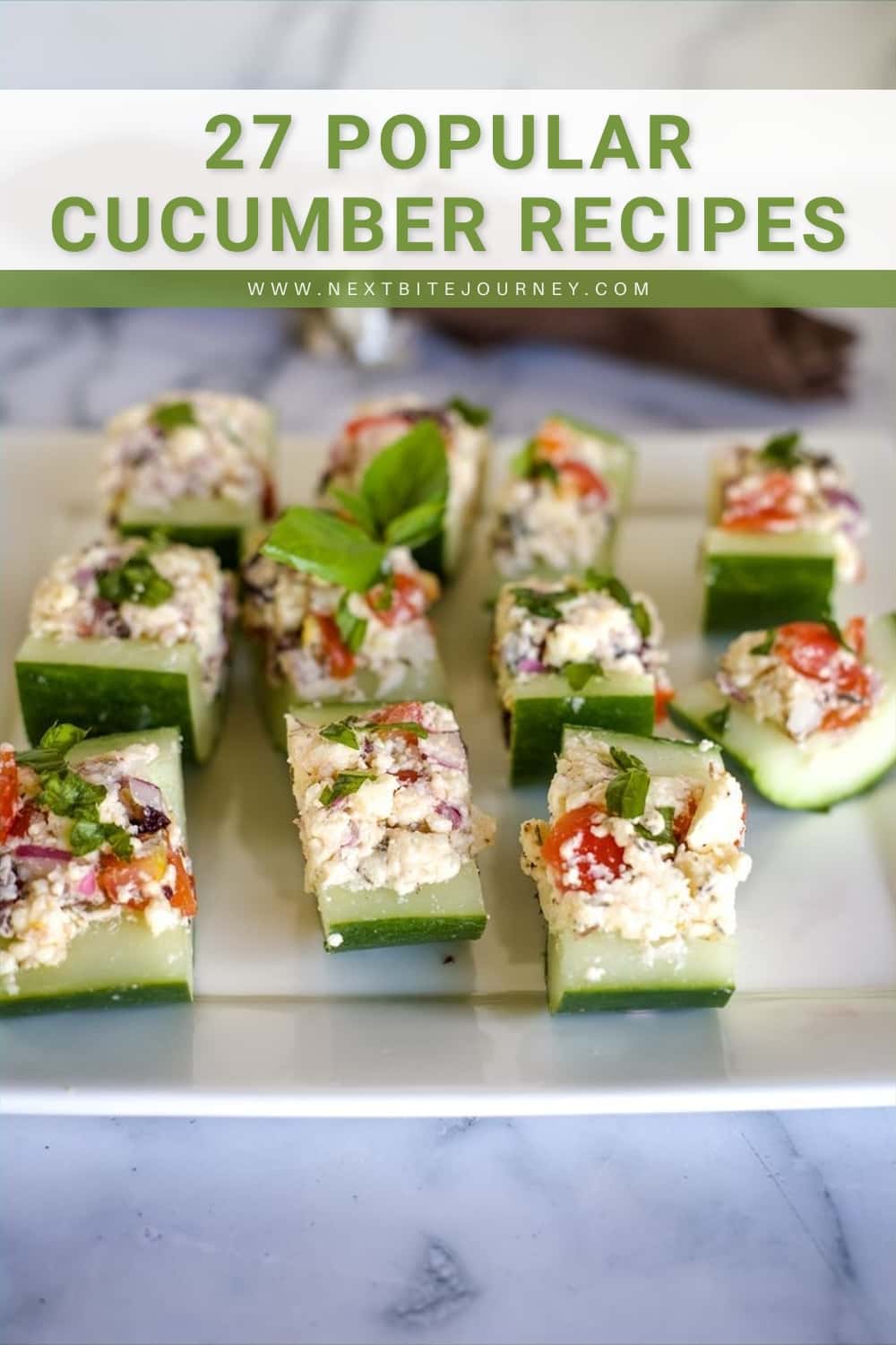 Greek Summer Stuffed Cucumber Bites