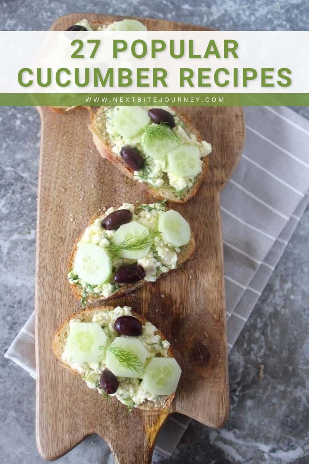 Homemade Mediterranean Feta Cheese Cucumber Crostini