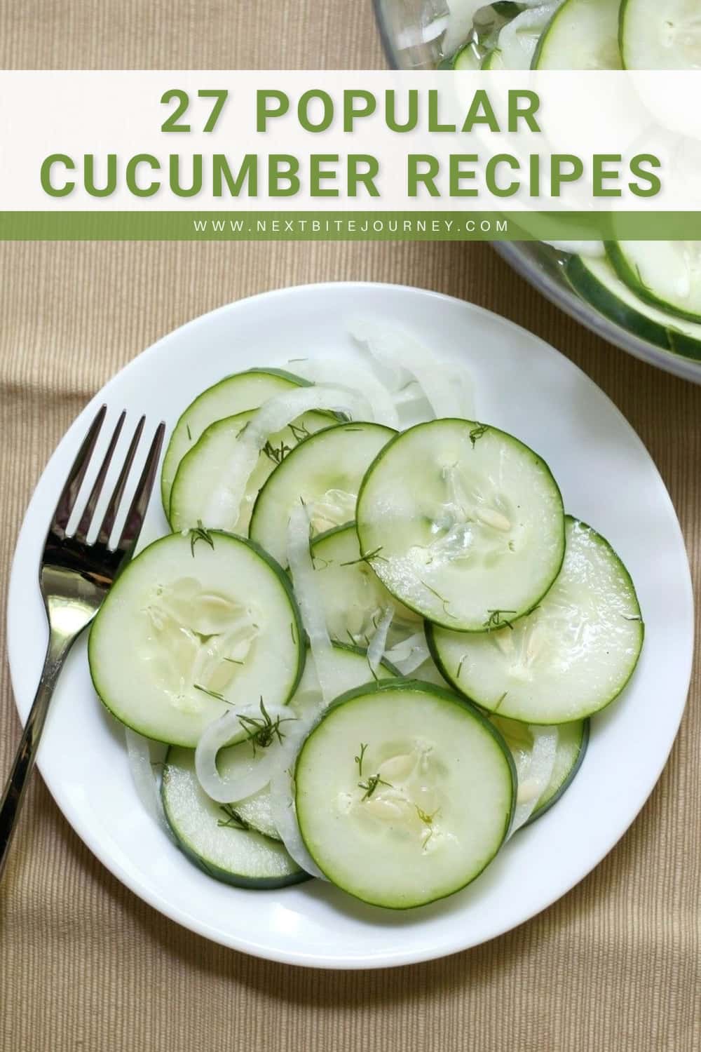 Traditional German Cucumber Salad “Gurkensalat”