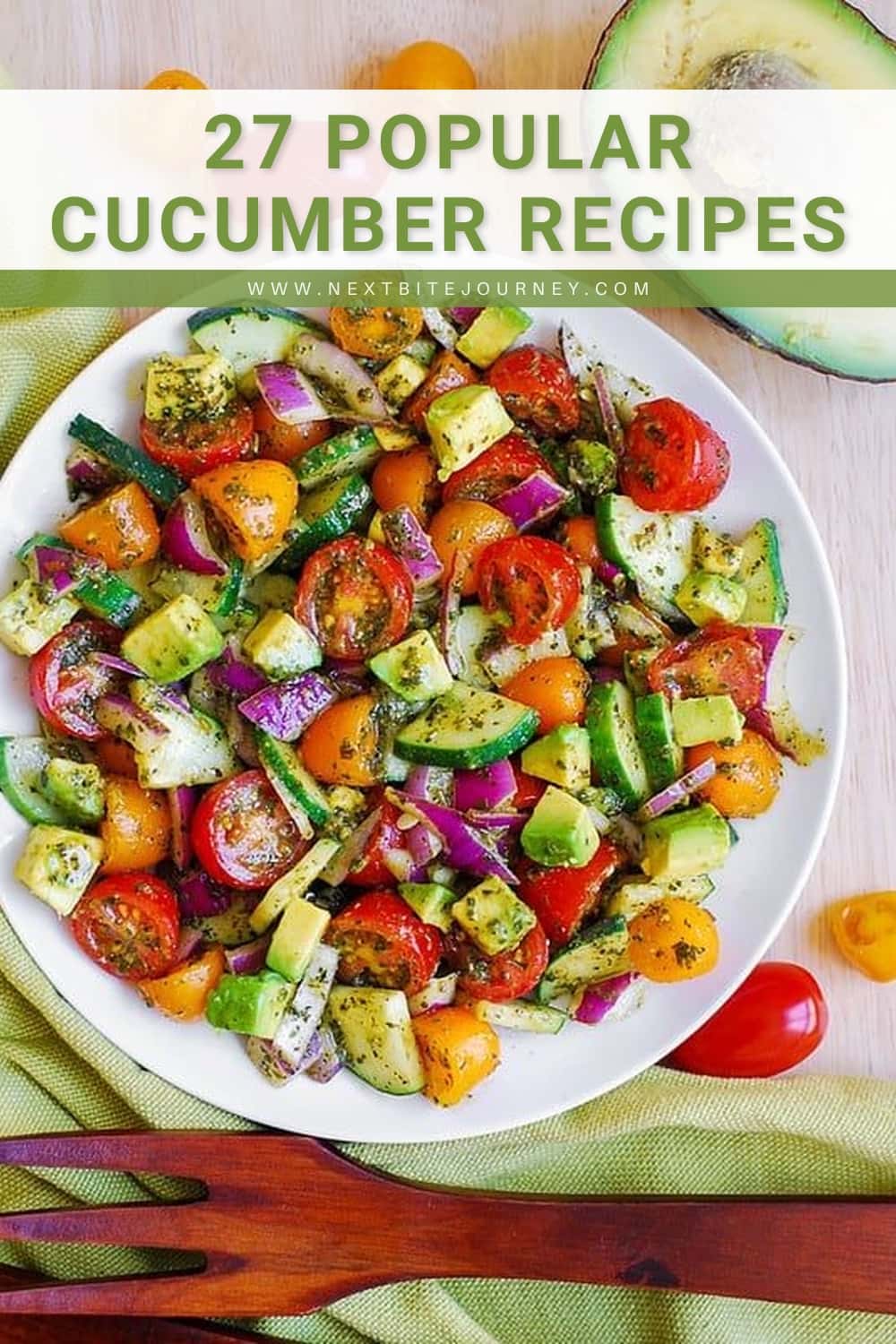 Vibrant Tomato Cucumber Avocado Salad